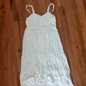 White Sleeveless Midi Dress